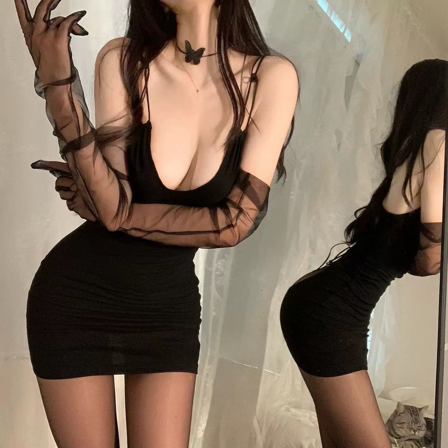 Black Cutout Bodycon Dress